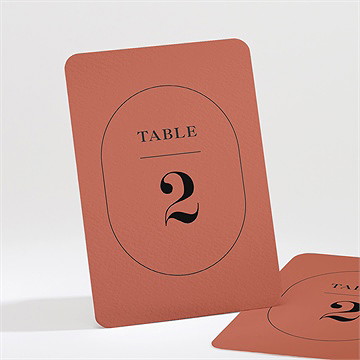 Numéro de table mariage en terracotta