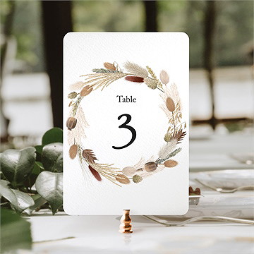 Numéro de table mariage notre bouquet d'automne - Mise en situation