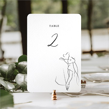Numéro de table mariage belle esquisse - Mise en situation