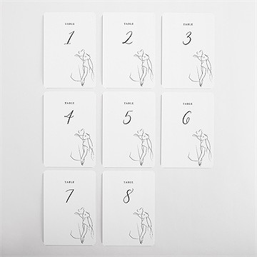 Numéro de table mariage belle esquisse - Vue d'ensemble