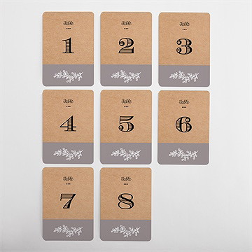 Numéro de table mariage petite cocotte - Vue d'ensemble