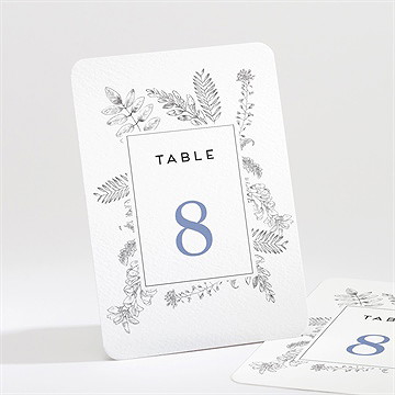 Numéro de table mariage gravure florale