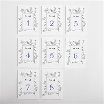 Numéro de table mariage gravure florale - Vue d'ensemble