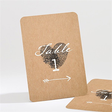 Numéro de table mariage coeur croisé