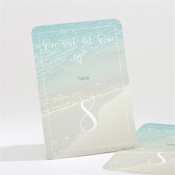 Numéro de table mariage paradis sur plage