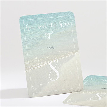Numéro de table mariage paradis sur plage
