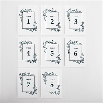 Numéro de table mariage bleu royal - Vue d'ensemble