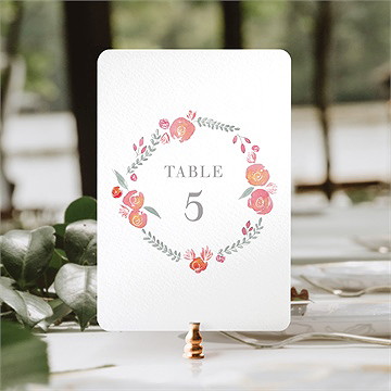 Numéro de table mariage couronnés - Mise en situation