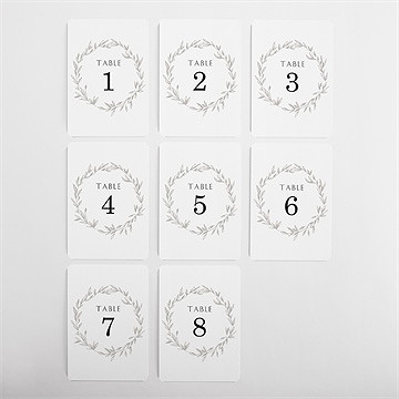 Numéro de table mariage tendre couronne - Vue d'ensemble