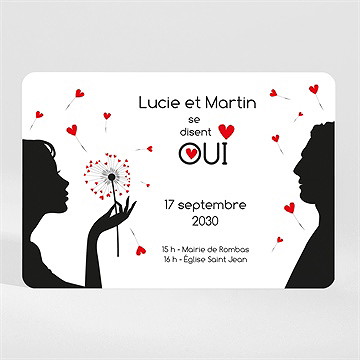 Faire-part mariage un oui en photo magnet