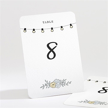 Numéro de table mariage guinguette