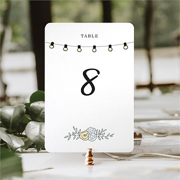 Numéro de table mariage guinguette - Mise en situation