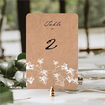 Numéro de table mariage lierre grimpant - Mise en situation