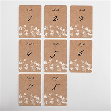 Numéro de table mariage lierre grimpant - Vue d'ensemble