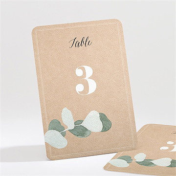 Numéro de table mariage bel eucalyptus