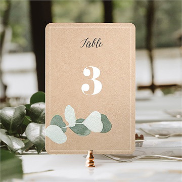 Numéro de table mariage bel eucalyptus - Mise en situation