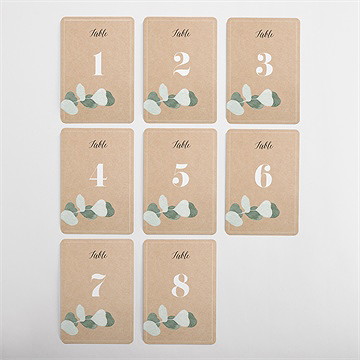 Numéro de table mariage bel eucalyptus - Vue d'ensemble