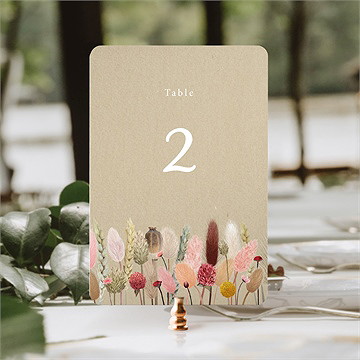 Numéro de table mariage notre bouquet champêtre - Mise en situation