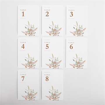 Numéro de table mariage douceur estivale - Vue d'ensemble