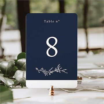 Numéro de table mariage bleu minéral - Mise en situation