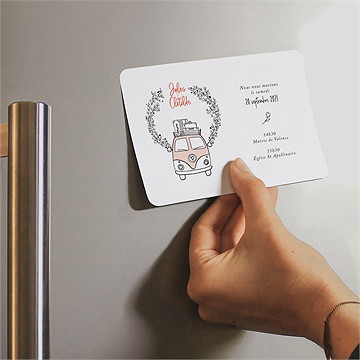 Faire-part mariage douceur champetre magnet - Mise en situation