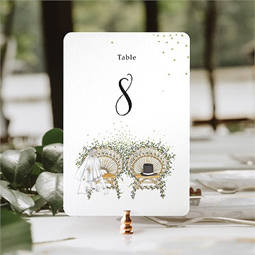 Numéro de table mariage fusion champêtre - Mise en situation
