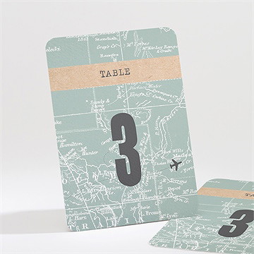 Numéro de table mariage voyage voyage