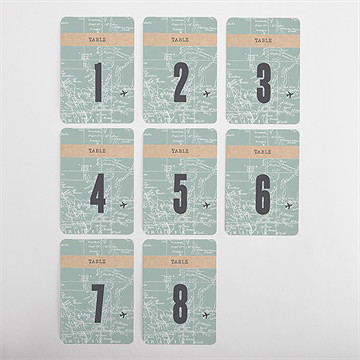 Numéro de table mariage voyage voyage - Vue d'ensemble