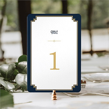 Numéro de table mariage art déco - Mise en situation