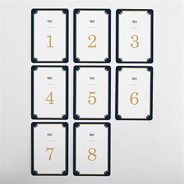 Numéro de table mariage art déco - Vue d'ensemble