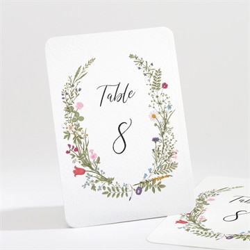 Numéro de table mariage gravure champêtre