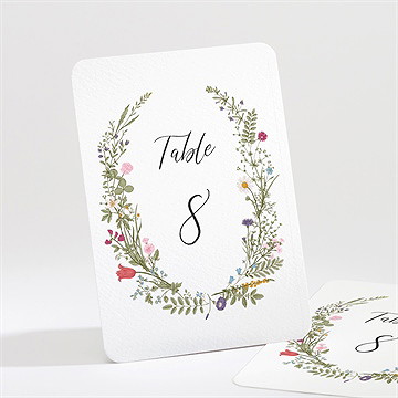 Numéro de table mariage gravure champêtre