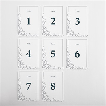 Numéro de table mariage en relief - Vue d'ensemble