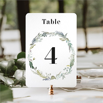 Numéro de table mariage délicatesse d’aquarelle - Mise en situation