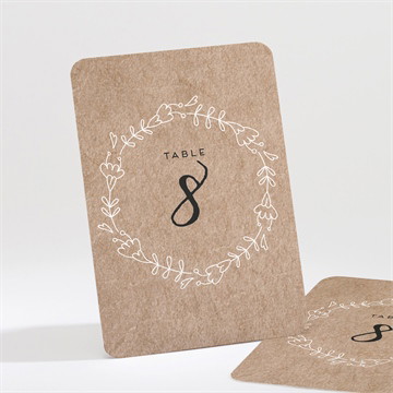 Numéro de table mariage kraft en folie