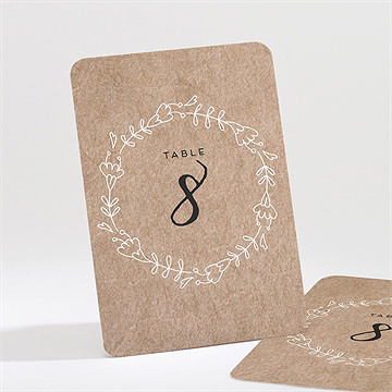Numéro de table mariage kraft en folie