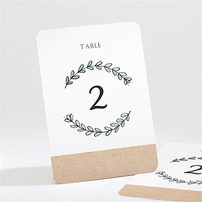 Numéro de table mariage avec programme