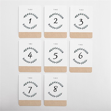 Numéro de table mariage avec programme - Vue d'ensemble