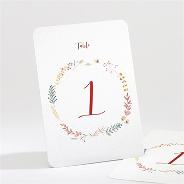 Numéro de table mariage terre de feu