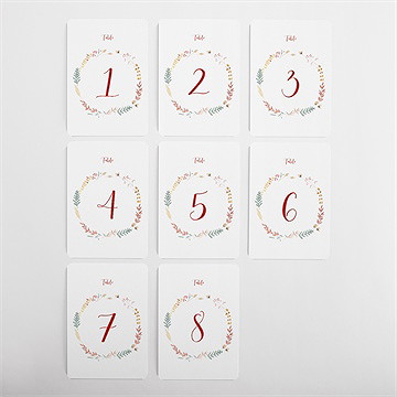 Numéro de table mariage terre de feu - Vue d'ensemble