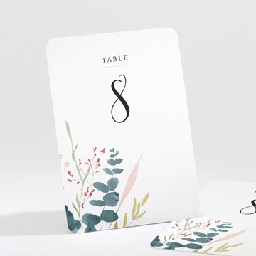 Numéro de table mariage bouquet ardent ruban