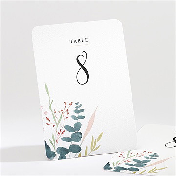 Numéro de table mariage bouquet ardent