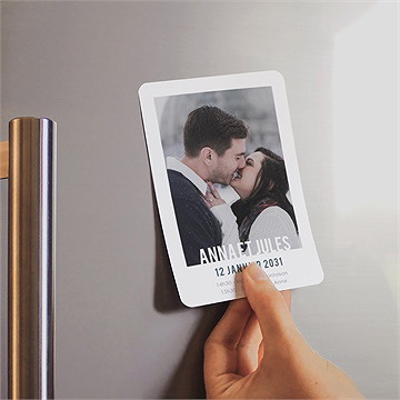 Faire-part mariage integral magnet - Mise en situation