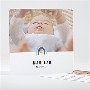 Faire-part naissance etincellant dorure