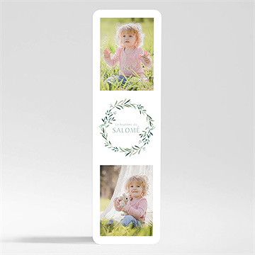 Faire-part de baptême feuilles et or magnet