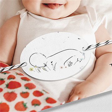 Faire-part naissance mon bébé grenadine ensemencée - Détail du faire-part