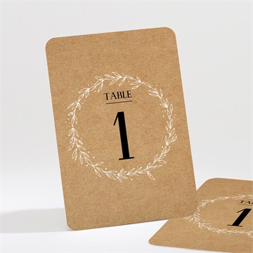 Numéro de table mariage kraft champêtre