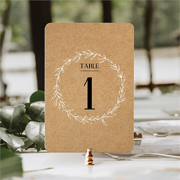 Numéro de table mariage kraft champêtre - Mise en situation
