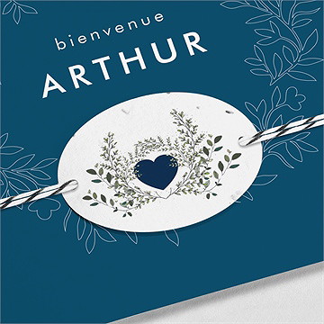 Faire-part naissance couronne en relief ensemencée - Détail du faire-part