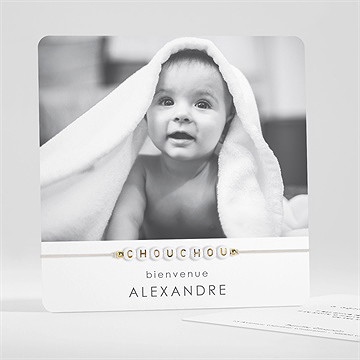 Faire-part naissance notre coeur bracelet